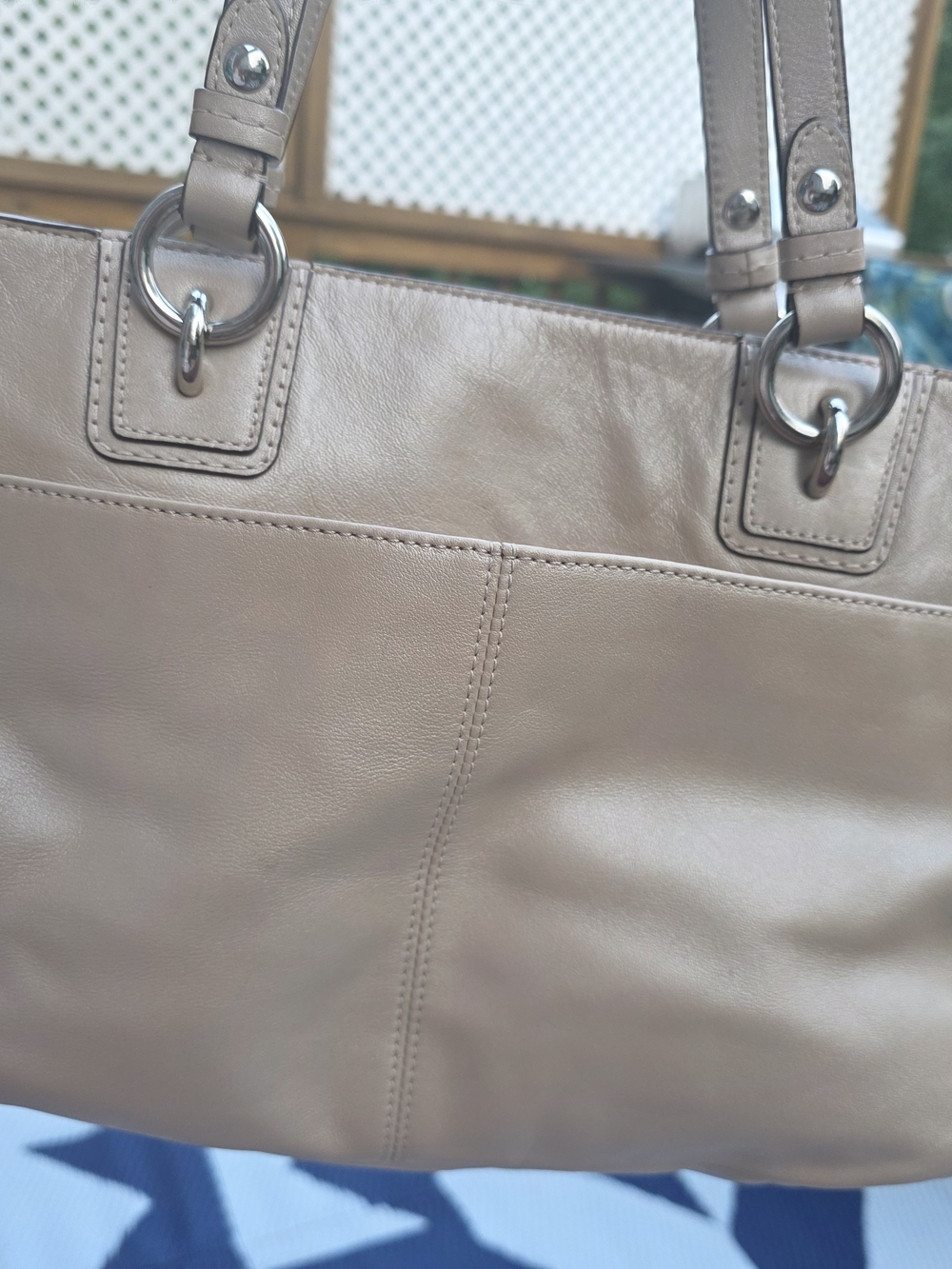 COACH Beige Leather Shoulder Bag with Silver Hardware & HANGTAG!!! ❤️❤️❤️❤️ - Picture 10 of 10